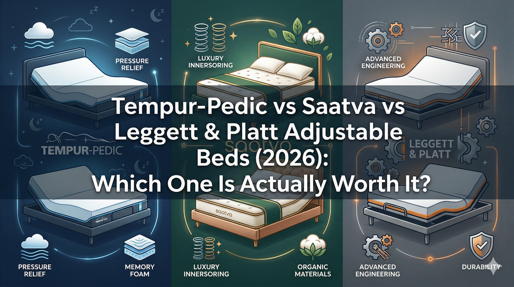 Tempur-Pedic vs Saatva vs Leggett & Platt adjustable beds (2026)