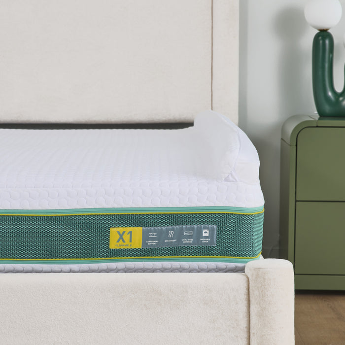 Bedgear X1 Flippable Kids Mattress with Magic Edge – 2-Stage Design with Inflatable Roll-Off Bumpers