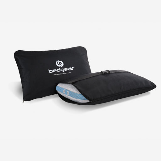 Bedgear Flow Performance® Travel Pillow – Air-X Breathable Cover with React Fill and Travel Bag