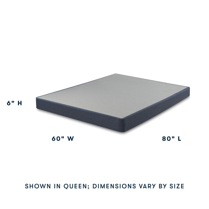 Serta Mattress Foundation low profile dimensions, 6 inches high, shown in queen