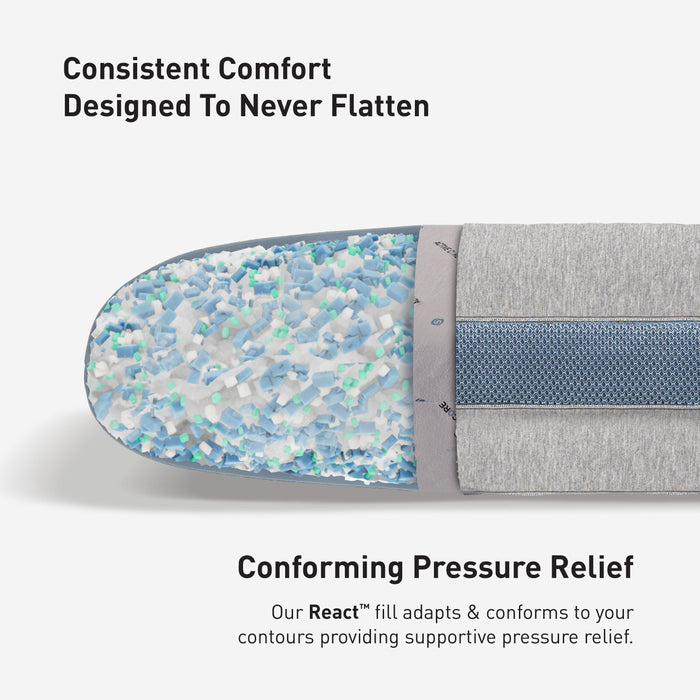 Bedgear Flow Performance® Travel Pillow – Air-X Breathable Cover with React Fill and Travel Bag