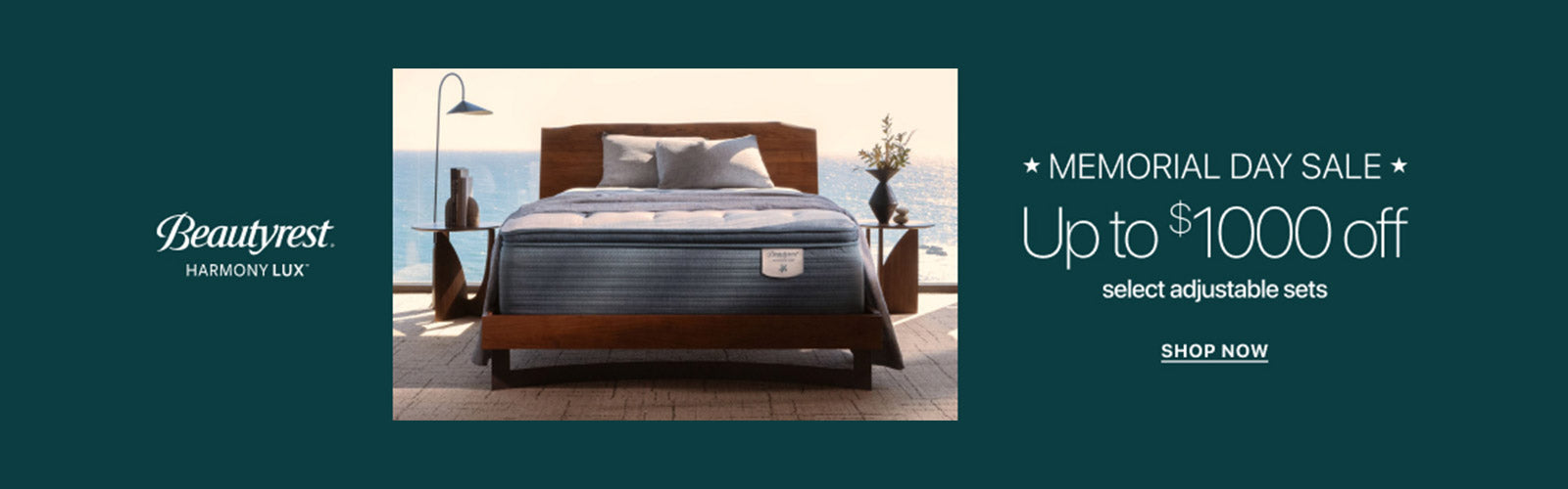 Beautyrest Memorial Day Sale- Save up to $1,000 on select Harmony Lux adjustabel sets