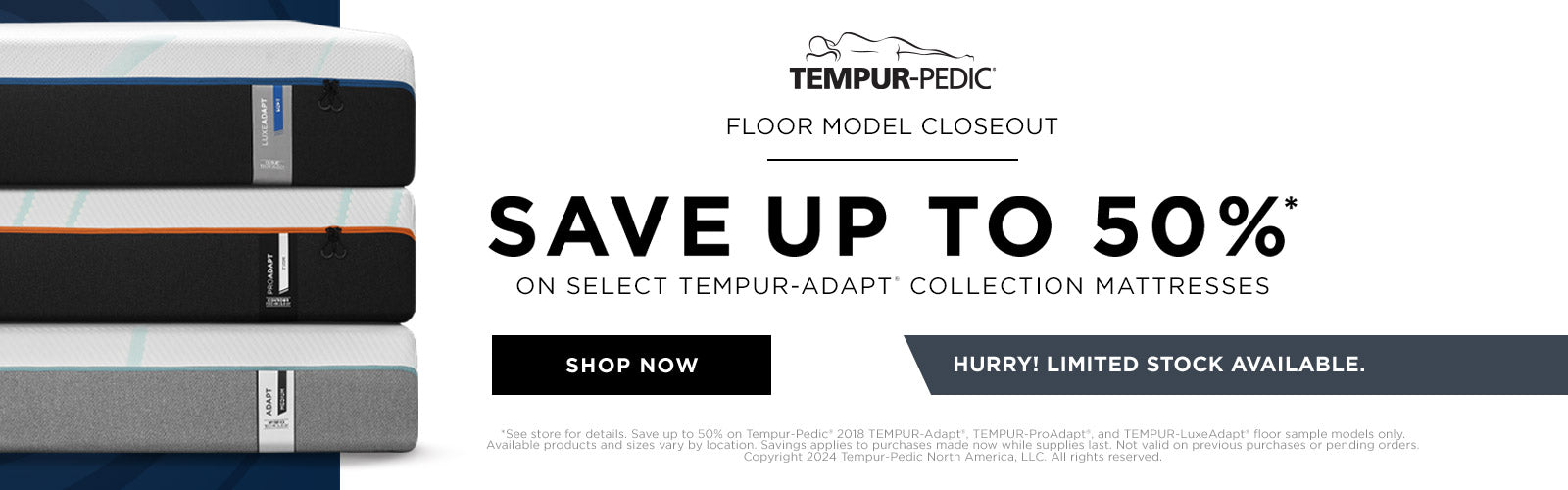 Save Up to 50% on Select Tempur-Pedic Adapt Models