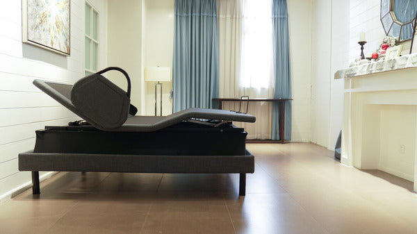 Ergomotion Ascend adjustable bed raised to its high position with the head elevated - Bedplanet