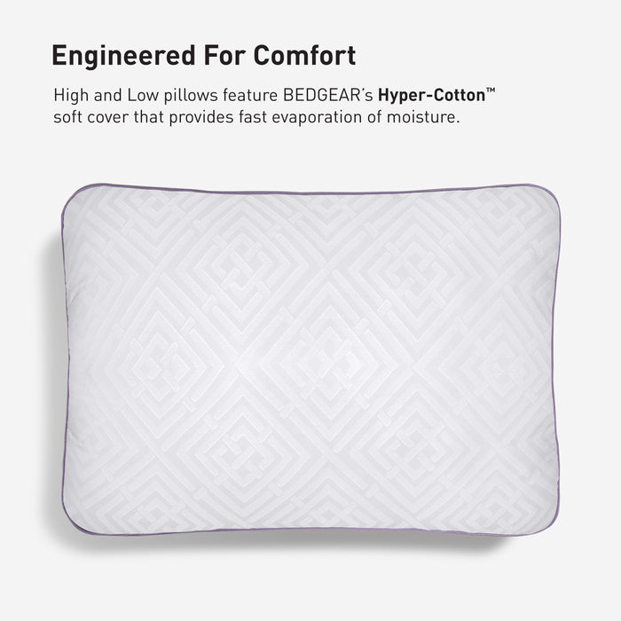Bedgear High / Low Performance® Pillow – Hyper-Cotton Quick-Dry Cover with Soft Fiber Fill in Two Profiles
