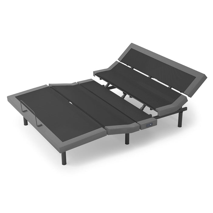 Rize Contemporary IV adjustable bed base in low profile with head and foot raised - Bedplanet