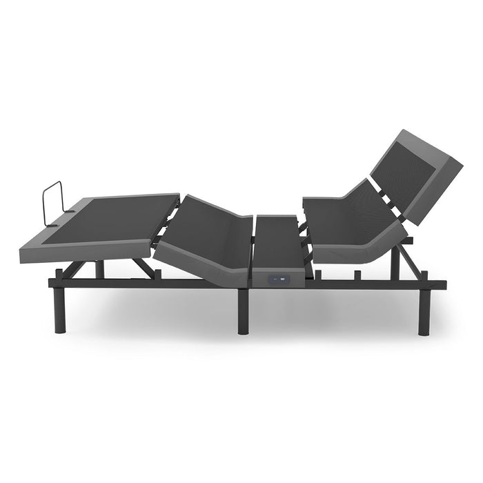 Rize Contemporary IV adjustable bed base on steel legs in a chaise lounge position - Bedplanet