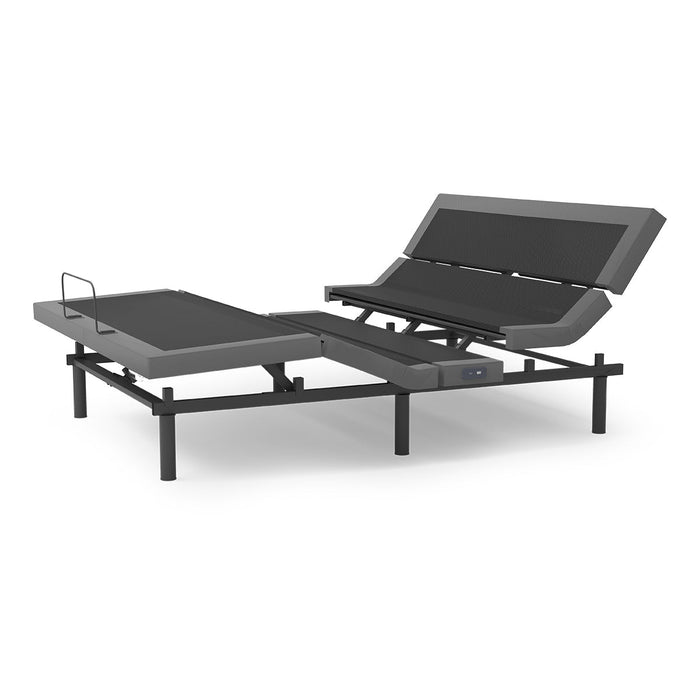 Rize Contemporary IV adjustable bed base on steel legs with the head raised - Bedplanet