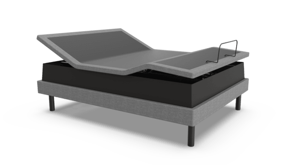 Ergomotion Ascend adjustable bed lifted on its high-low platform, product render - Bedplanet
