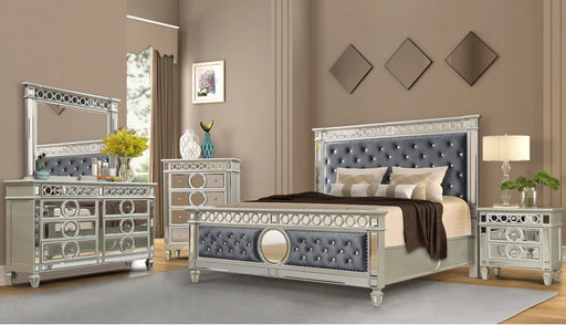 McFerran Home Furnishing B1689 Silver & Grey Bedroom Set - Bedplanet