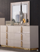 McFerran Home Furnishing B2001 Modern White & Gold Frame Bedroom Set - Bedplanet