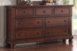 McFerran B608 Storage Sleigh Bedroom Set in Cherry - 2-Drawer Footboard and Bun Feet - Bedplanet