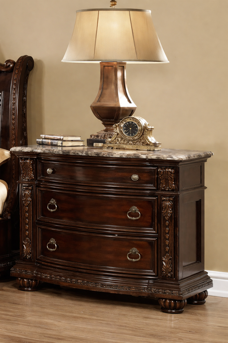 McFerran Home Furnishing B9500 Amber Dark Cherry Tufted Bedroom Set - Bedplanet