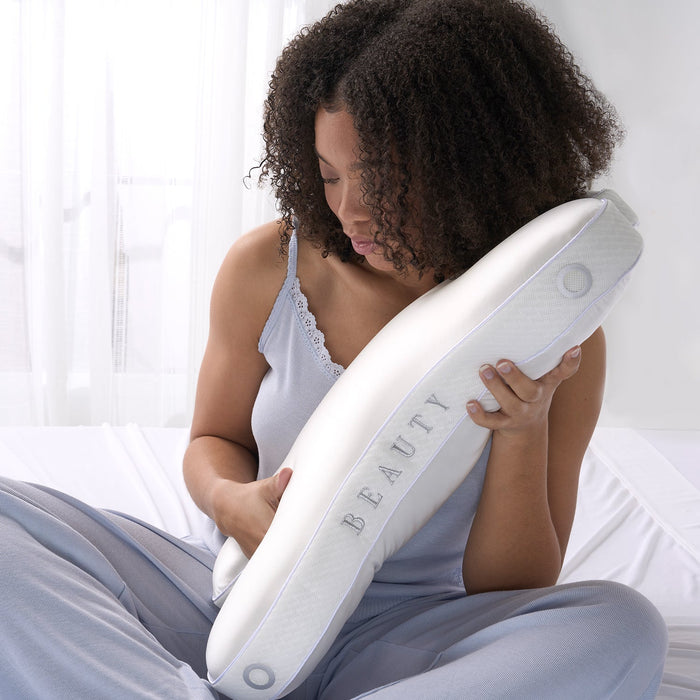 Bedgear Beauty Performance® Pillow – Hyper-Silk Vegan Cover with Ergonomic Anti-Wrinkle Shape