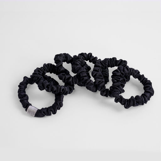 Bedgear Hyper-Silk® Performance® Skinny Scrunchies (Set of 6) – Vegan Silk Hair Ties That Prevent Breakage