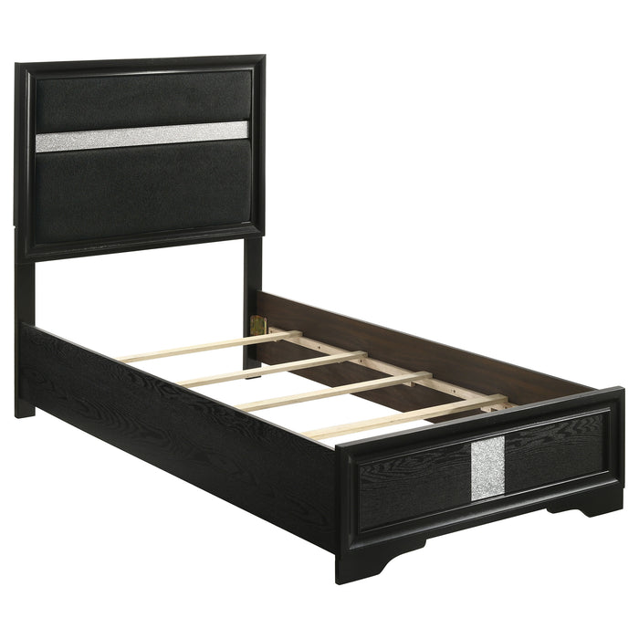 Coaster Fine Furniture Miranda Glam Bedroom Set – Textured Finish, Crystal Handles & Secret Jewelry Drawers - Bedplanet