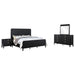 Brookmead Modern Bedroom Furniture Set – Wire-Brushed Black Finish with Fluted Texturing, Golden Demi-Lune Handles, and English Dovetail Craftsmanship - LasVegasFurnitureOnline.com