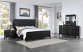 Brookmead Modern Bedroom Furniture Set – Wire-Brushed Black Finish with Fluted Texturing, Golden Demi-Lune Handles, and English Dovetail Craftsmanship - LasVegasFurnitureOnline.com