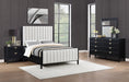 Brookmead Modern Bedroom Furniture Set – Wire-Brushed Black Finish with Fluted Texturing, Golden Demi-Lune Handles, and English Dovetail Craftsmanship - LasVegasFurnitureOnline.com