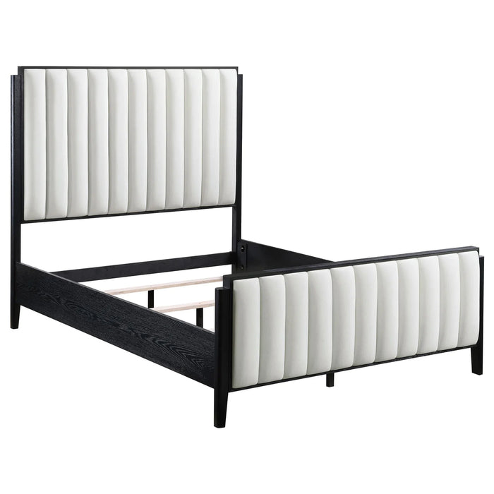 Coaster Fine Furniture Brookmead Modern Bed – Wire-Brushed Finish with Fluted Texturing