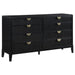 Brookmead Modern Bedroom Furniture Set – Wire-Brushed Black Finish with Fluted Texturing, Golden Demi-Lune Handles, and English Dovetail Craftsmanship - LasVegasFurnitureOnline.com