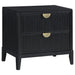 Brookmead Modern Bedroom Furniture Set – Wire-Brushed Black Finish with Fluted Texturing, Golden Demi-Lune Handles, and English Dovetail Craftsmanship - LasVegasFurnitureOnline.com