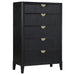 Brookmead Modern Bedroom Furniture Set – Wire-Brushed Black Finish with Fluted Texturing, Golden Demi-Lune Handles, and English Dovetail Craftsmanship - LasVegasFurnitureOnline.com
