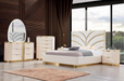 McFerran Home Furnishing B1001 Modern White & Gold Bed - Bedplanet
