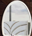 McFerran B1001 arched dresser mirror in creamy white with gold trim