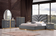 McFerran Home Furnishing B1003 Modern Gray & Gold Bed - Bedplanet