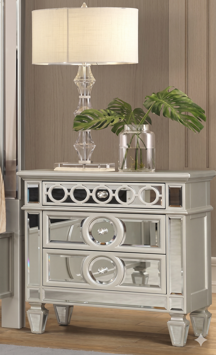 McFerran Home Furnishing B1689 Silver & Grey Velvet Bedroom Set - Bedplanet