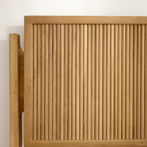 Naturepedic Adelano Bed sculptural fluted headboard