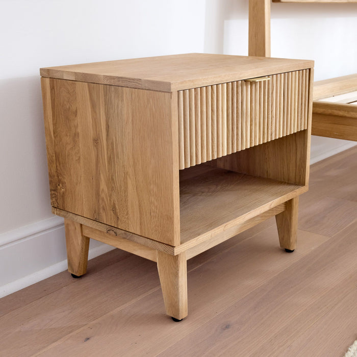 Naturepedic Adelano Nightstand solid white oak detail