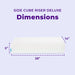 Side Cube Riser Deluxe dimensions: 28 inches long, 14 inches wide, 5 inches tall