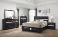 Coaster Fine Furniture Miranda Glam Bedroom Set – Textured Finish, Crystal Handles & Secret Jewelry Drawers - Bedplanet