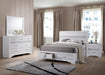 Coaster Fine Furniture Miranda Glam Bedroom Set – Textured Finish, Crystal Handles & Secret Jewelry Drawers - Bedplanet