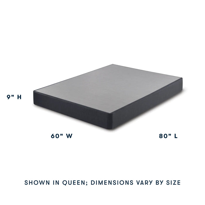 Serta Mattress Foundation standard profile dimensions, 9 inches high, shown in queen