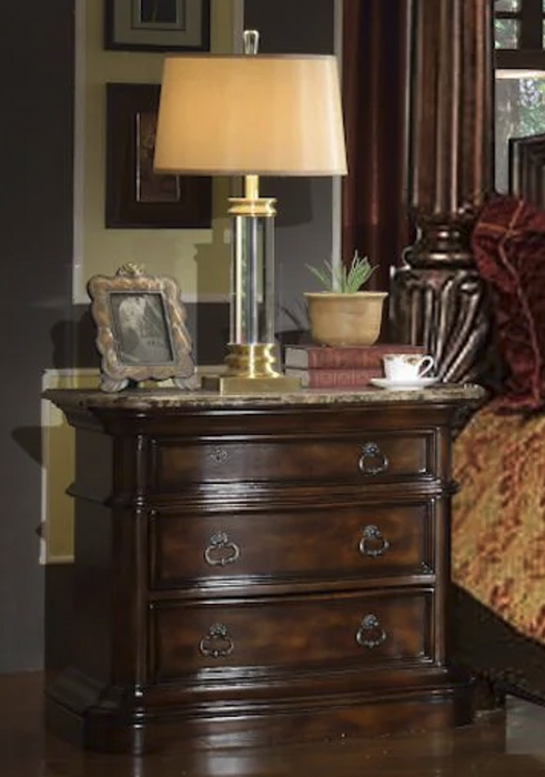 McFerran Home Furnishings B6005 Canopy Bedroom Set – Traditional Carved Solid Wood in Rich Brown Finish - Bedplanet