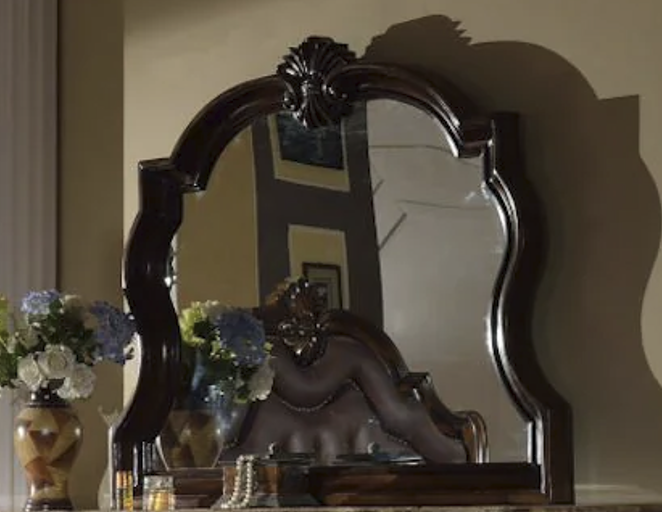 McFerran Home Furnishings B6005 Canopy Bedroom Set – Traditional Carved Solid Wood in Rich Brown Finish - Bedplanet