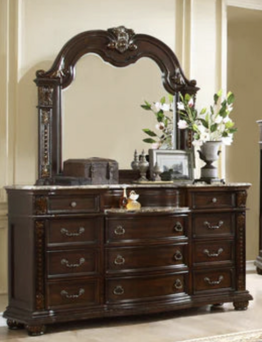 McFerran Home Furnishing B9500 Amber Dark Cherry Tufted Bedroom Set - Bedplanet