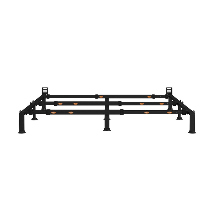 Rize EZ Bed Frame front elevation showing size-adjustment markers