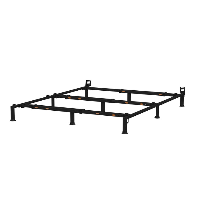 Rize EZ Bed Frame matte black adjustable steel frame, angled view