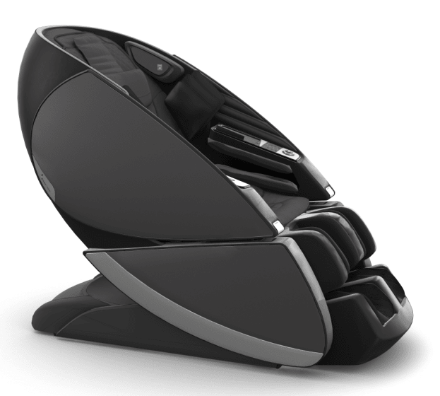Human Touch Super Novo X Massage Chair in Black SofHyde, Gray Metallic Vinyl