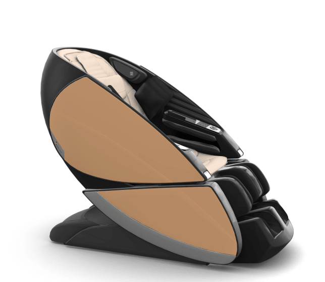 Human Touch Super Novo X Massage Chair in Cream SofHyde, Tan SofHyde