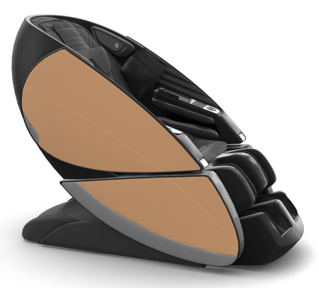 Human Touch Super Novo X Massage Chair in Gray Leather, Tan SofHyde