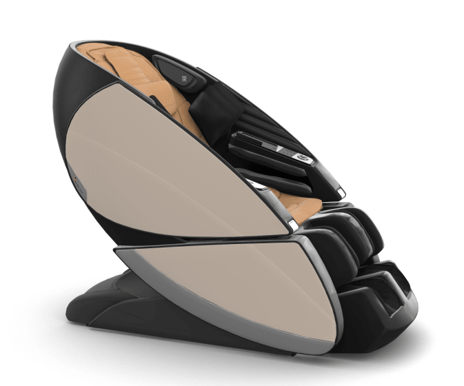 Human Touch Super Novo X Massage Chair in Tan Leather, Cream SofHyde