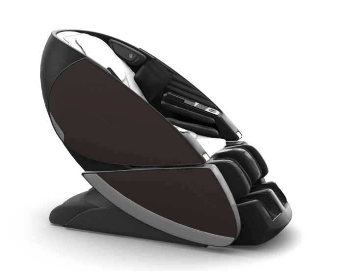 Human Touch Super Novo X Massage Chair in White SofHyde, Espresso SofHyde