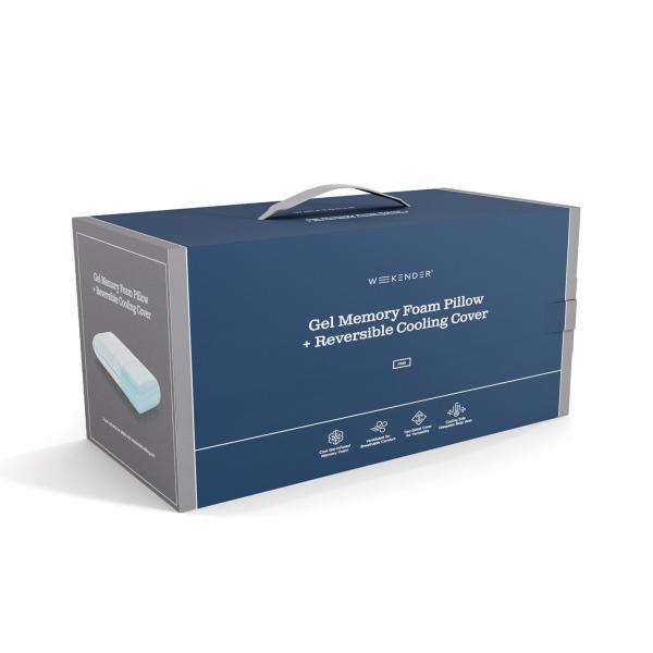Weekender HyperChill Technology Gel Memory Foam Pillow + Reversible Cooling Cover - Bedplanet