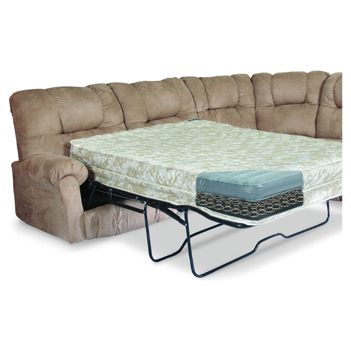 AirDream Ultra sofa bed mattress on a sectional sleeper, showing the air layer over coils