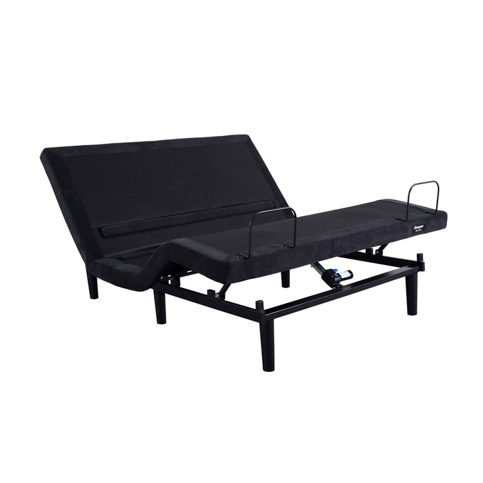 Beautyrest Black Luxury Adjustable Base with head and foot raised, shown without a mattress